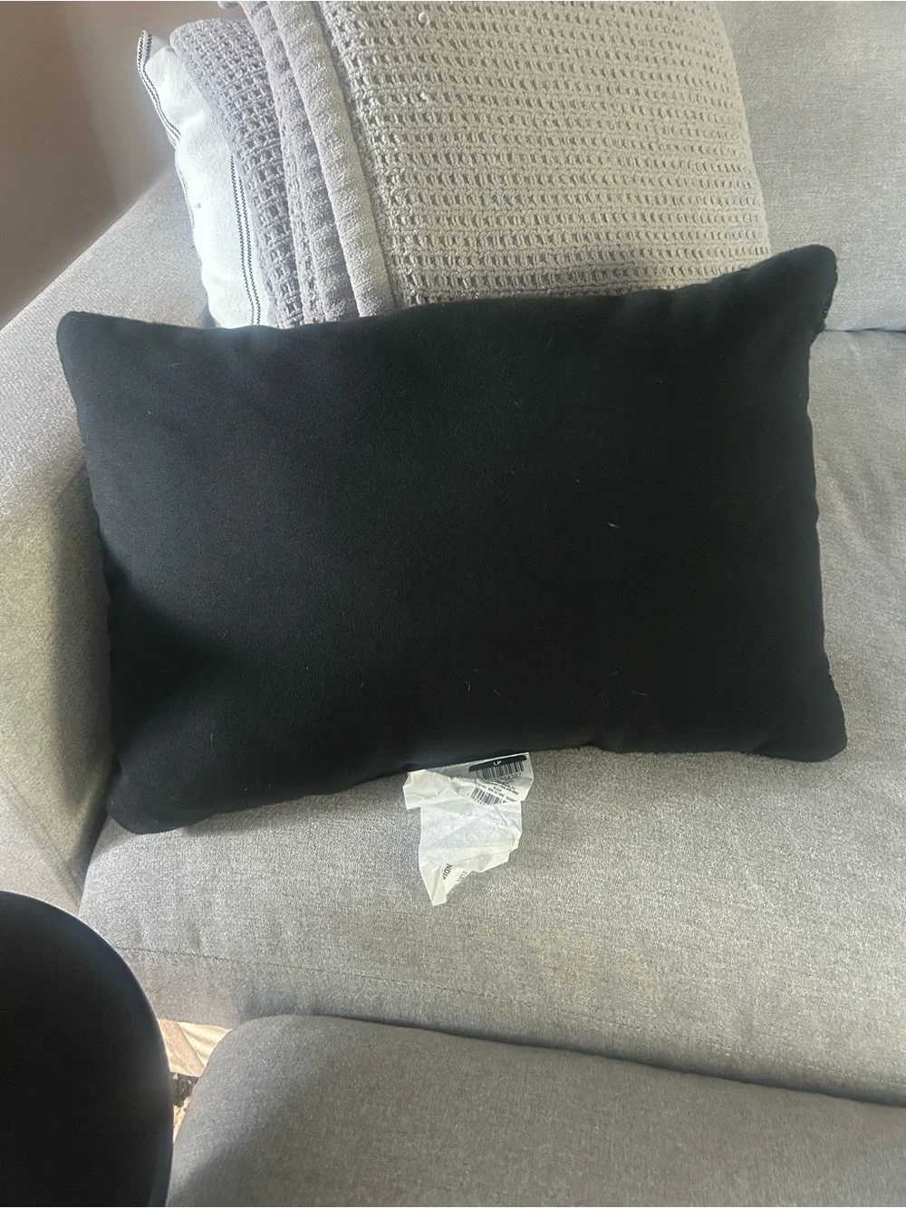 Threshold Black Woven Lumbar Accent Pillow